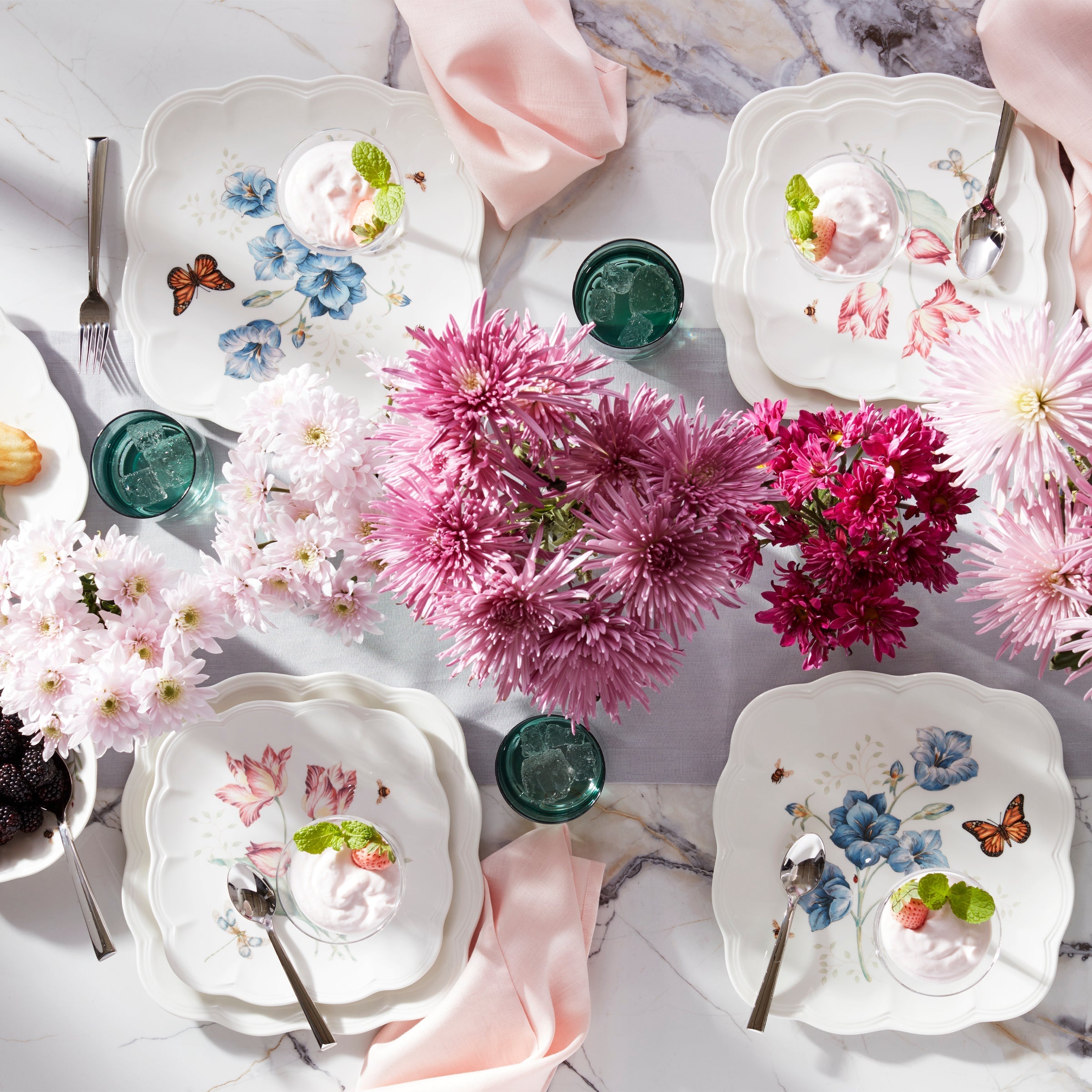 Butterfly Meadow Square Accent Plates - Set of 4