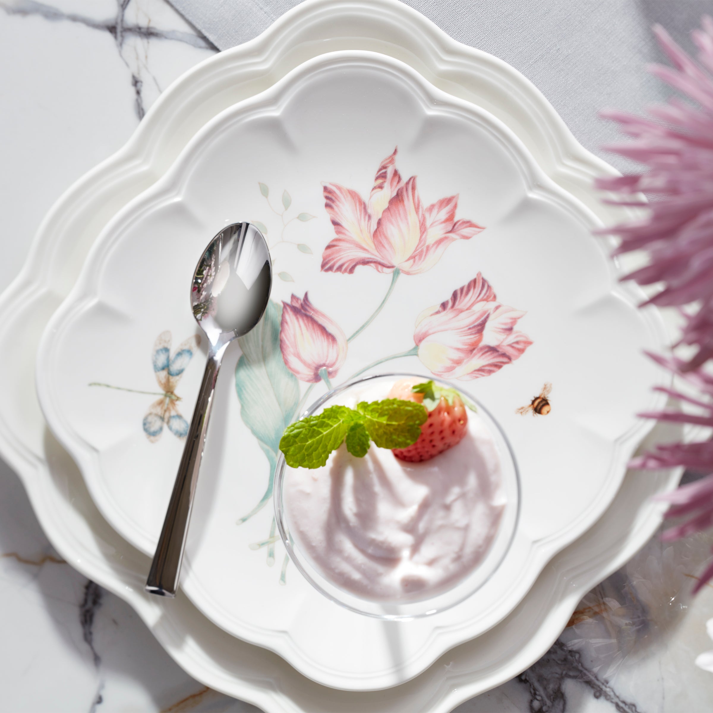 Butterfly Meadow Square Accent Plates - Set of 4