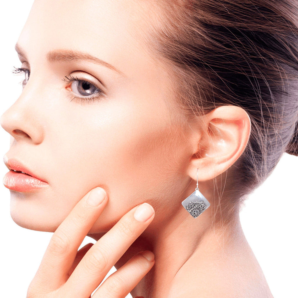 Modern Handcrafted Sterling Silver Earrings - Besakih Garden
