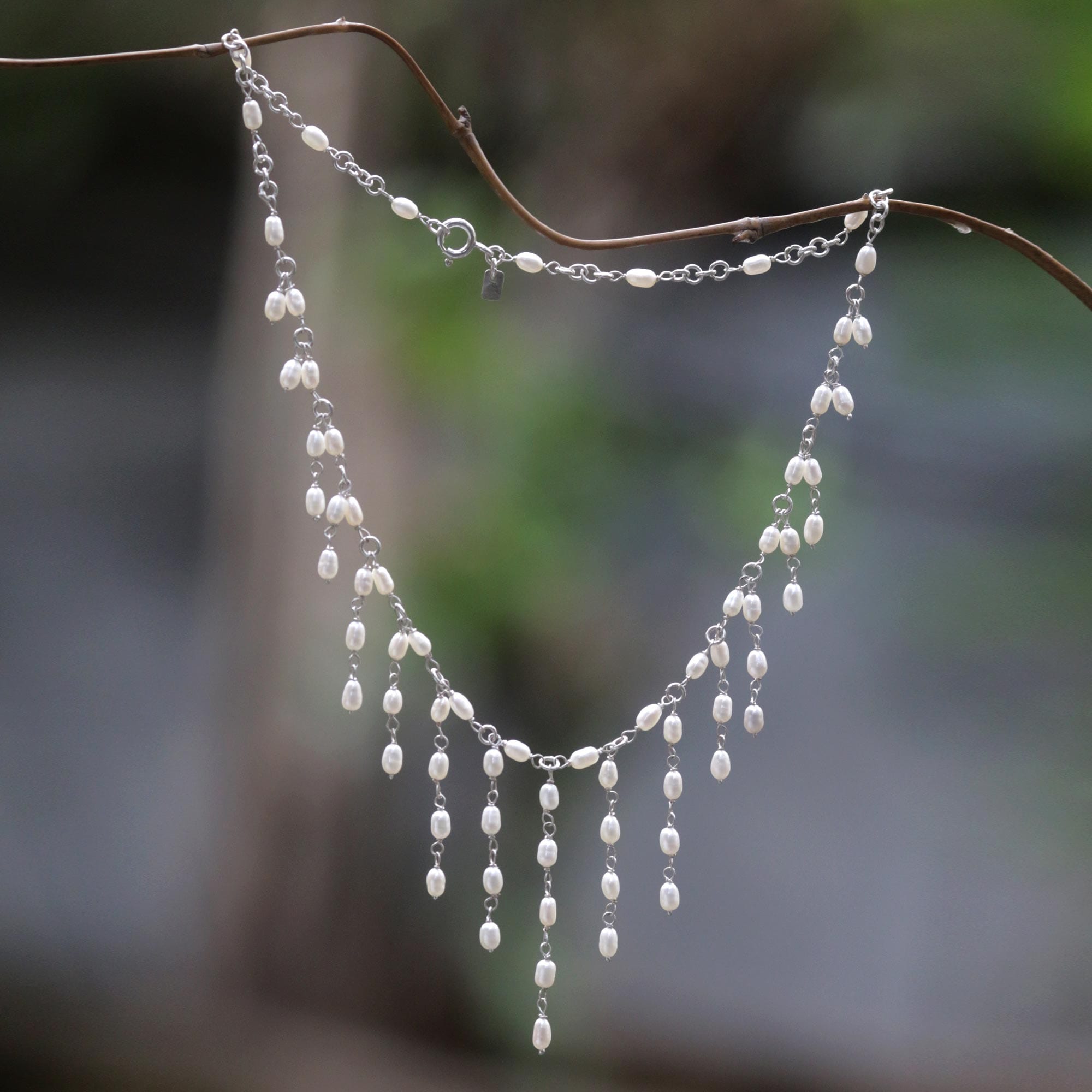 Cultured Pearl Waterfall Necklace from Indonesia - Elegant Princess