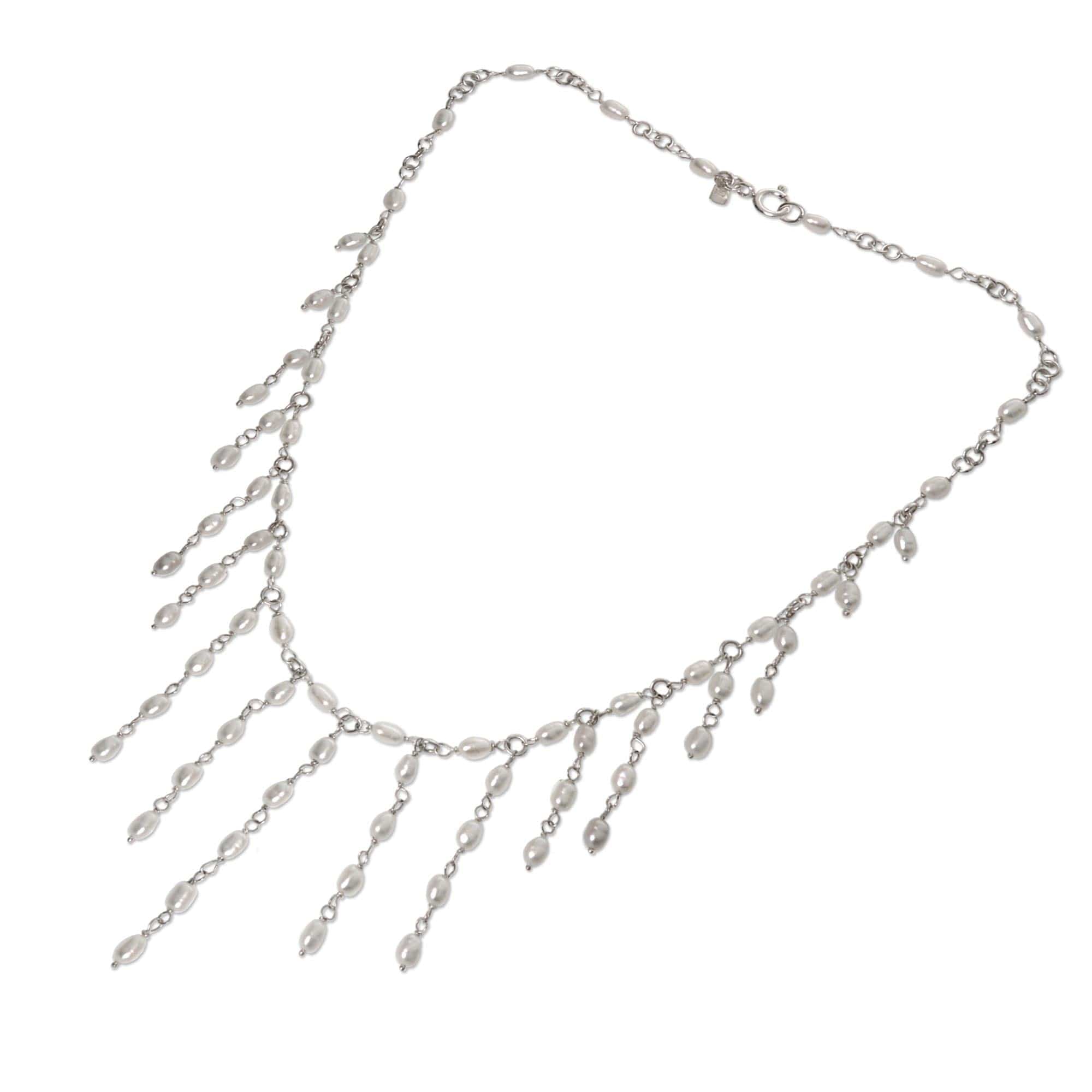 Cultured Pearl Waterfall Necklace from Indonesia - Elegant Princess