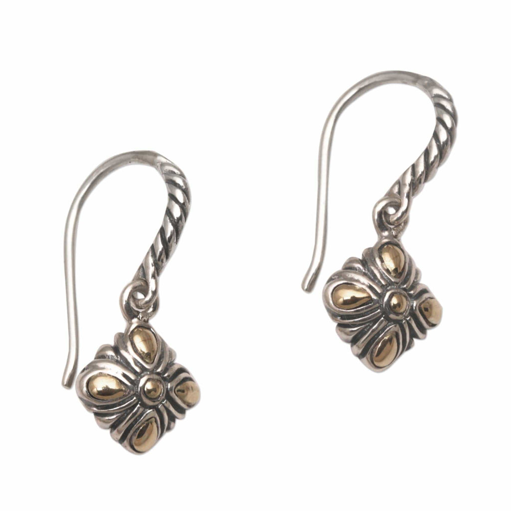 Gold Accented Sterling Silver Dangle Earrings - Denpasar Promise