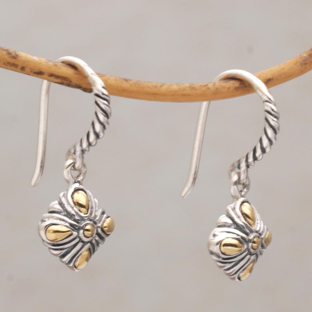 Gold Accented Sterling Silver Dangle Earrings - Denpasar Promise