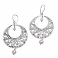 Handmade 925 Silver Cultured Pearl Dangle Earrings - Ballroom Dance