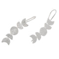 Moon-Inspired Sterling Silver Drop Earrings - Moon Time