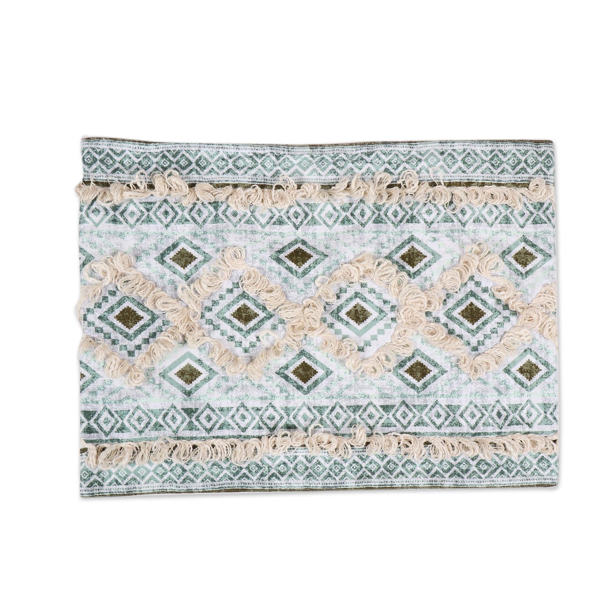 Fringed Cotton Table Linen Set (Set for 4) - Sea Diamonds