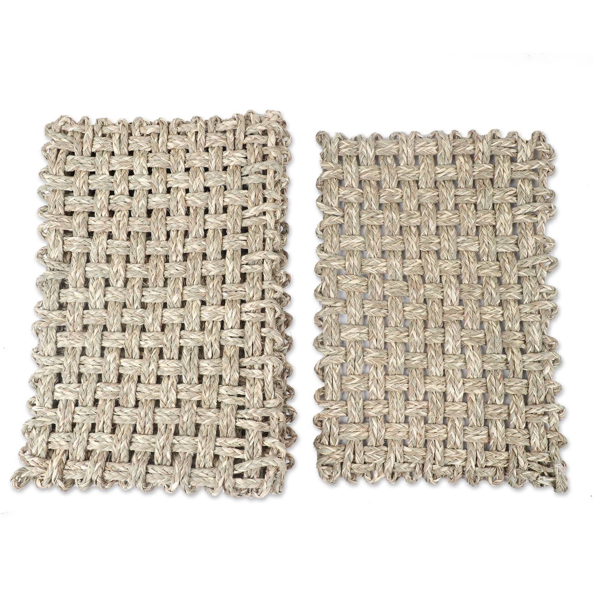 Handcrafted Natural Fiber Placemats from India (Set of 6) - Classic
