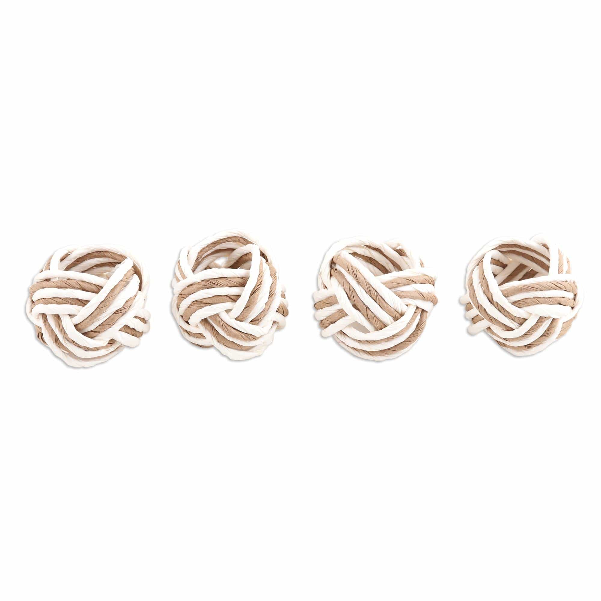 Set of 4 Handwoven Napkin Rings from India - Neatly Interlaced