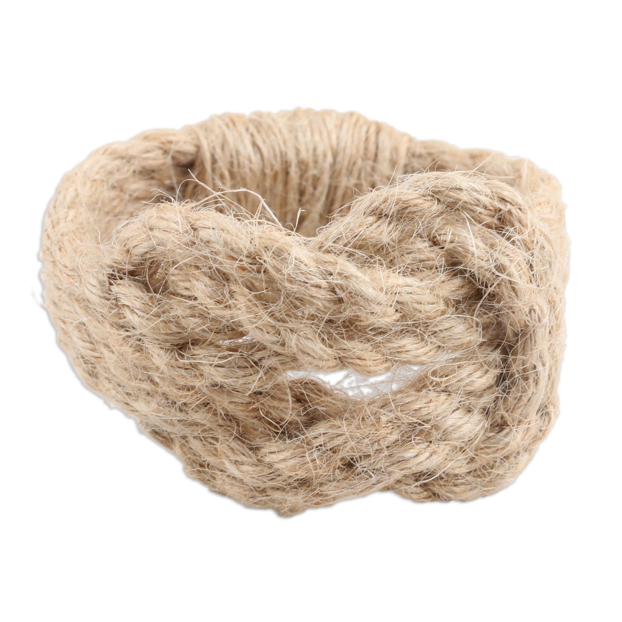Handcrafted Natural Fiber Napkin Rings from India (Set of 4) - Natural Caresses