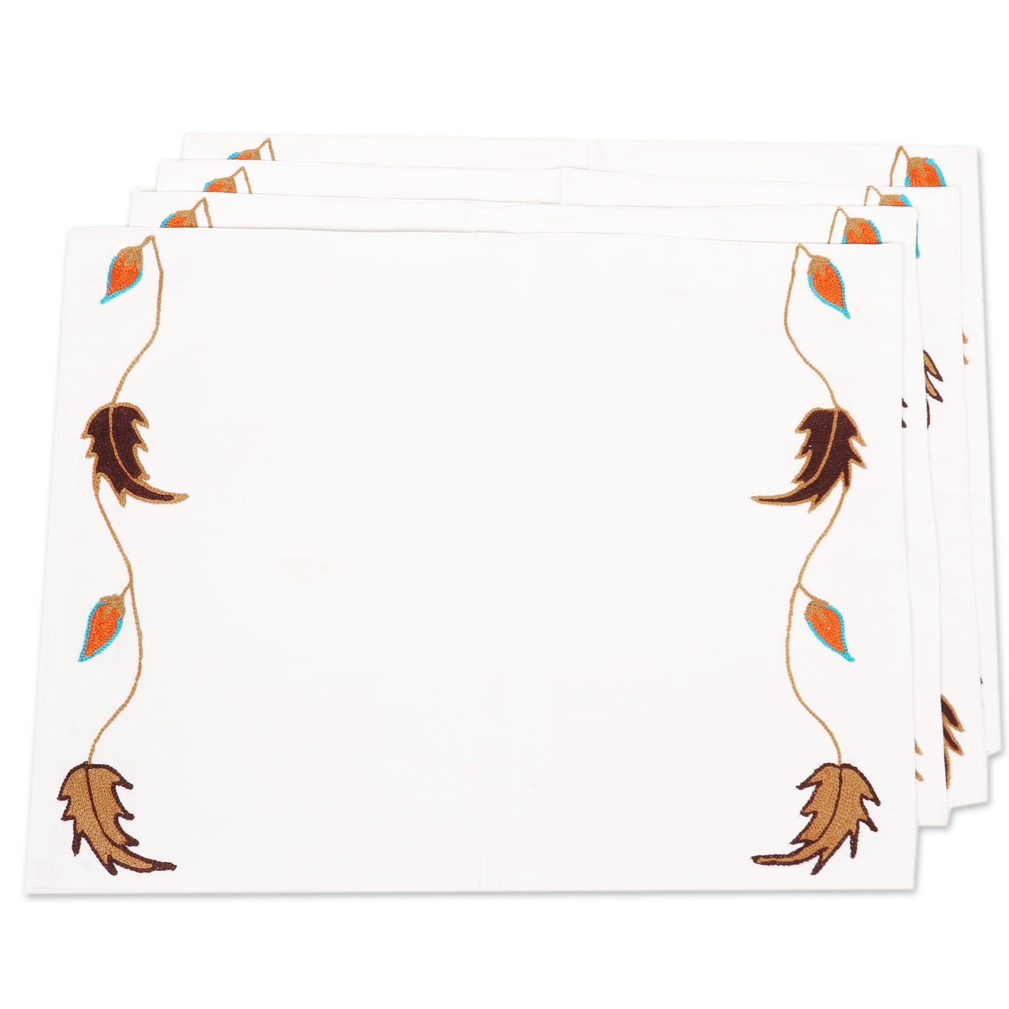 Five-Piece Set Colorful Cotton Table Runner and Placemats - Whimsical Spring