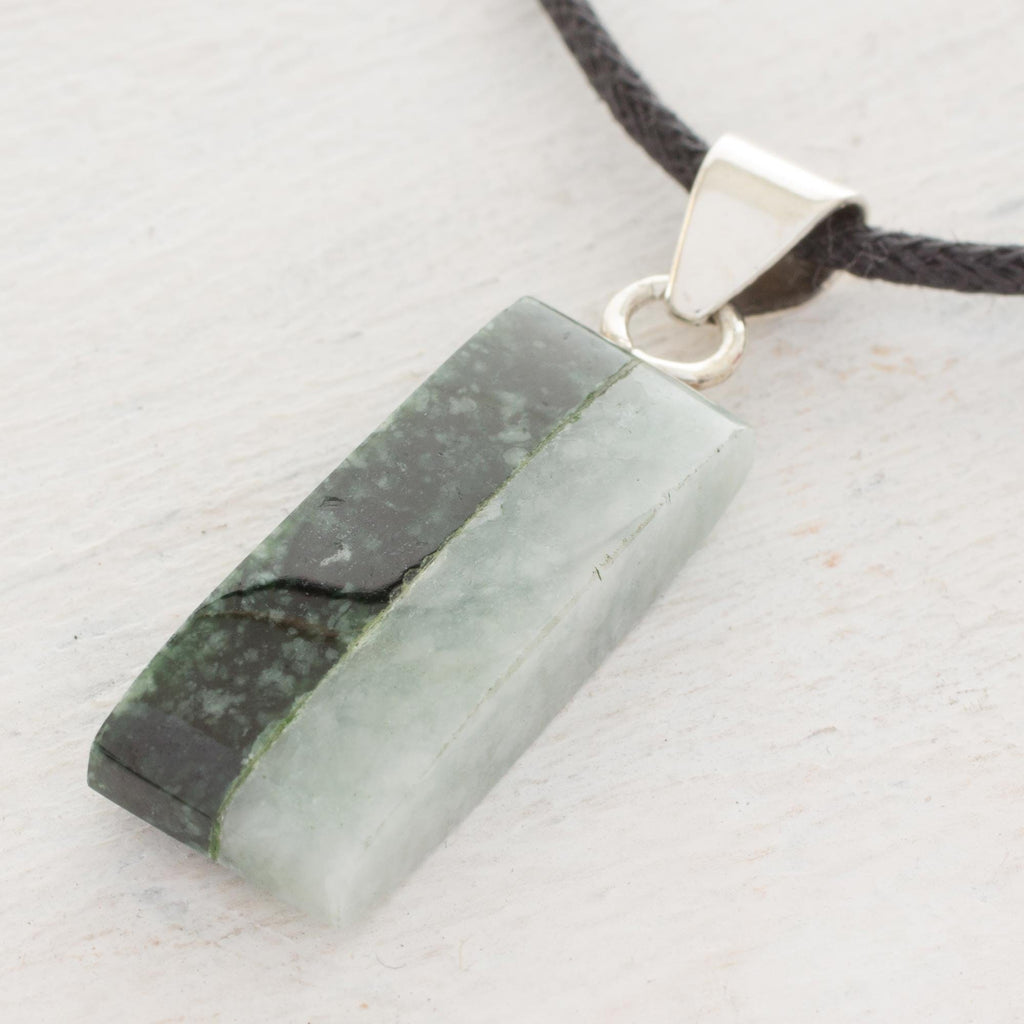 Artisan Crafted Cotton Cord Jade Pendant Necklace - Life