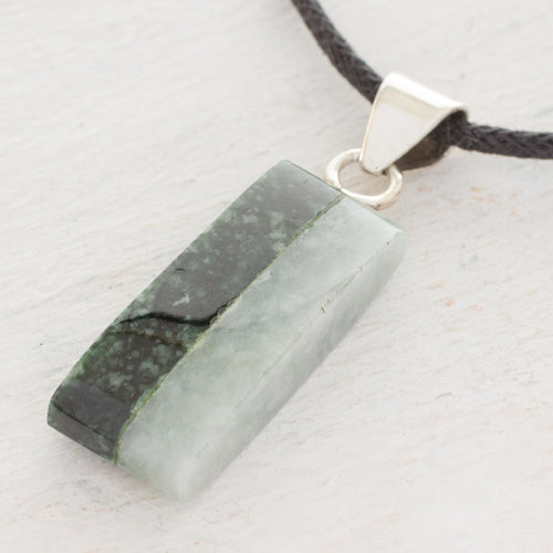 Artisan Crafted Cotton Cord Jade Pendant Necklace - Life