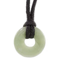 Apple Green Circular Jade Pendant Necklace from Guatemala - Circle of Love in Apple Green