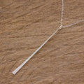 Sterling Silver Modern Bar Pendant Necklace - Linear Modern