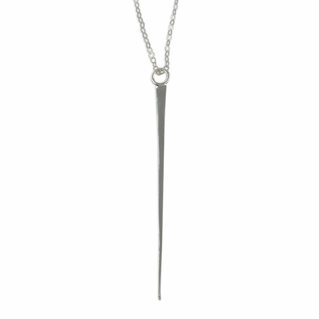 Sterling Silver Modern Bar Pendant Necklace - Linear Modern