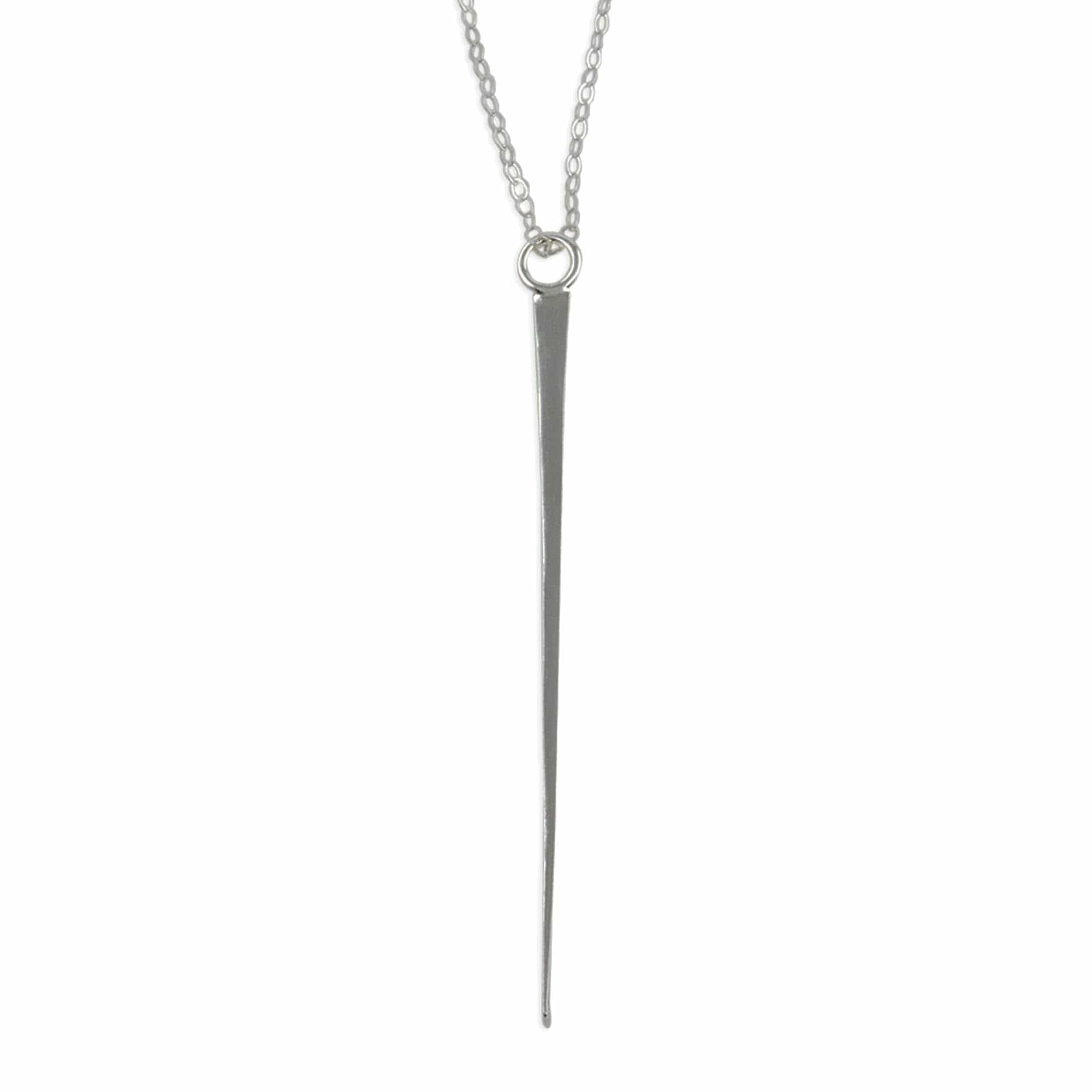 Sterling Silver Modern Bar Pendant Necklace - Linear Modern