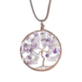 Amethyst Gemstone Tree Pendant Necklace - Amethyst Tree of Life