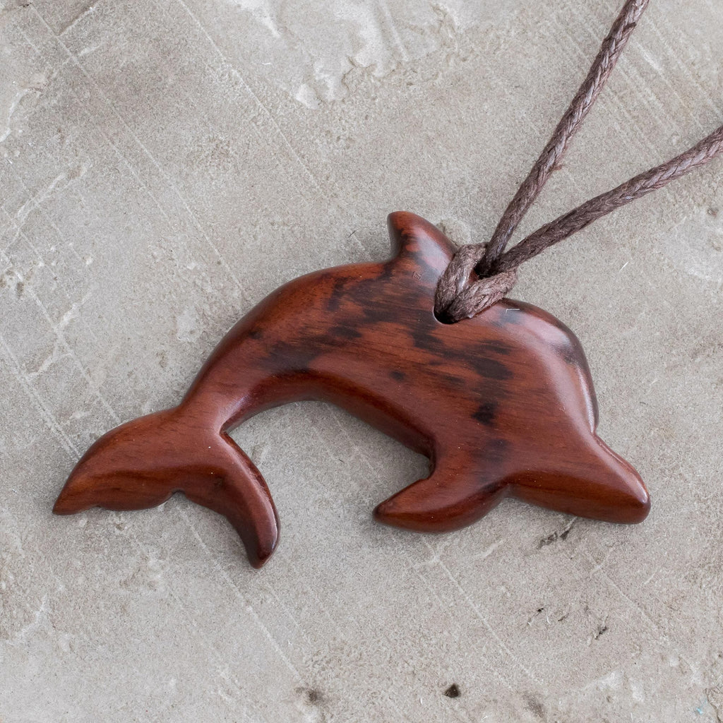 Estoraque Wood Dolphin Pendant Necklace - Estoraque Dolphin