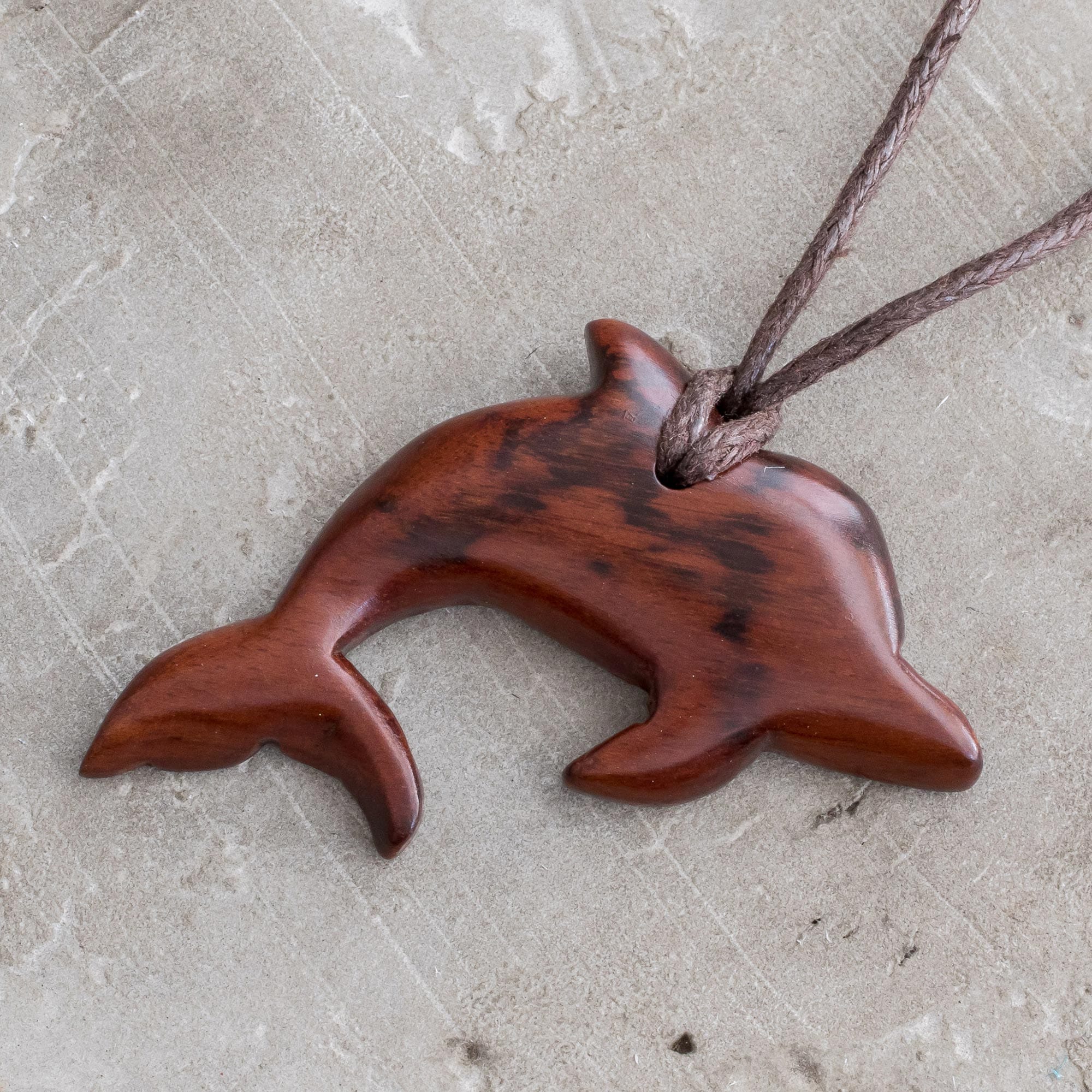 Estoraque Wood Dolphin Pendant Necklace - Estoraque Dolphin