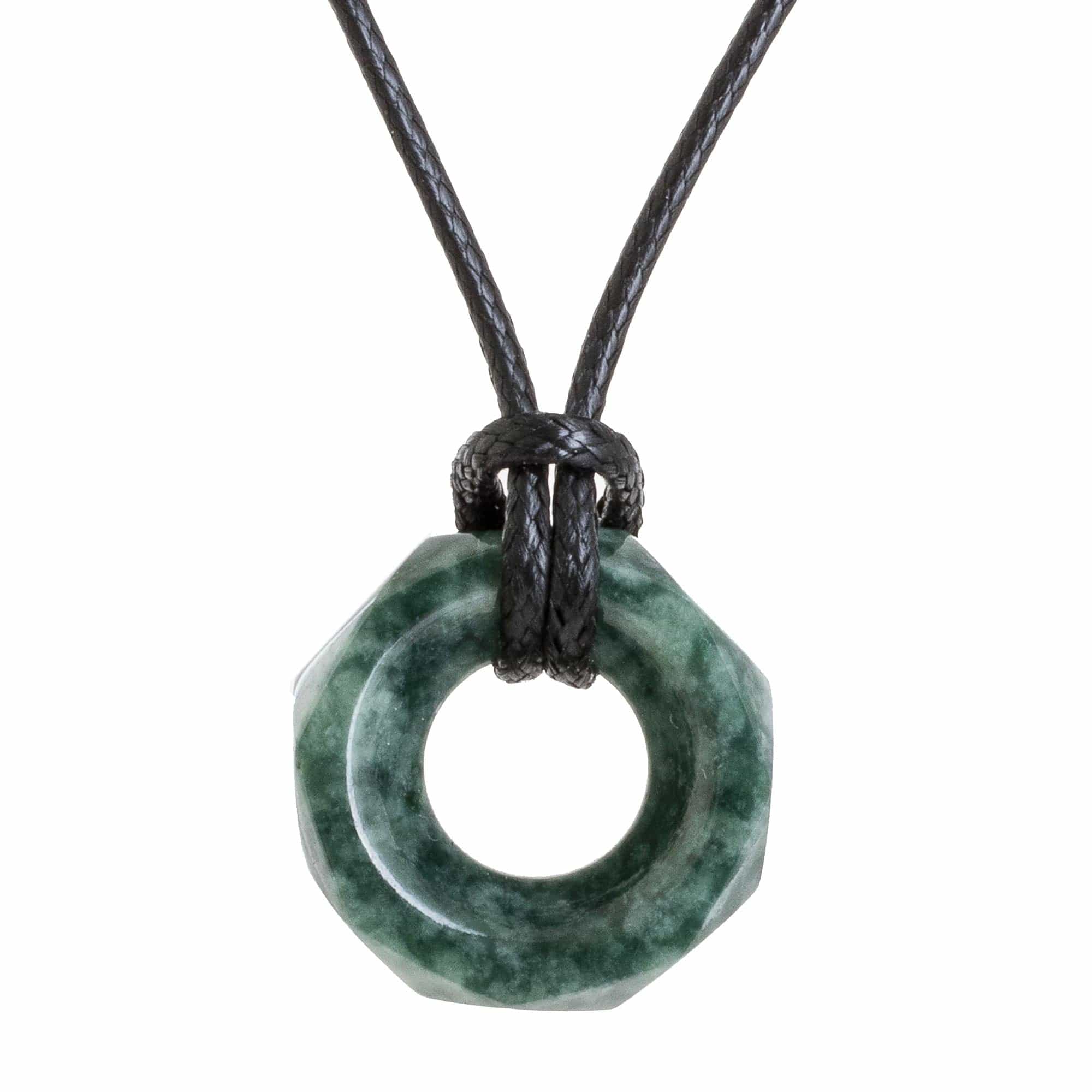 Faceted Green Jade Pendant Necklace from Guatemala - Green Ancestral Treasure