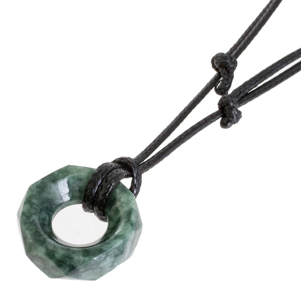 Faceted Green Jade Pendant Necklace from Guatemala - Green Ancestral Treasure
