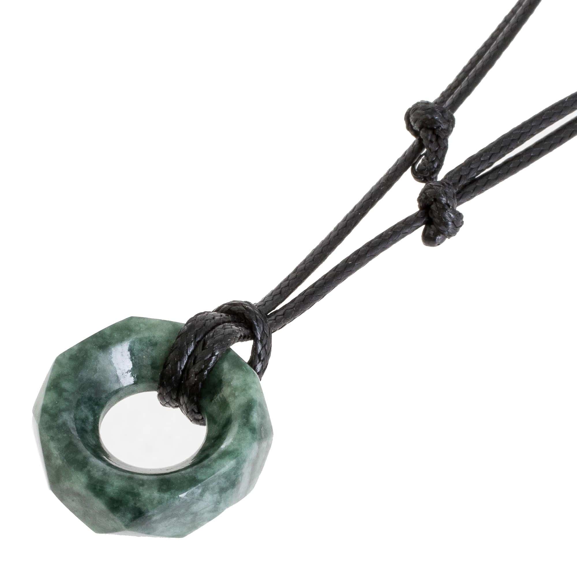Faceted Green Jade Pendant Necklace from Guatemala - Green Ancestral Treasure