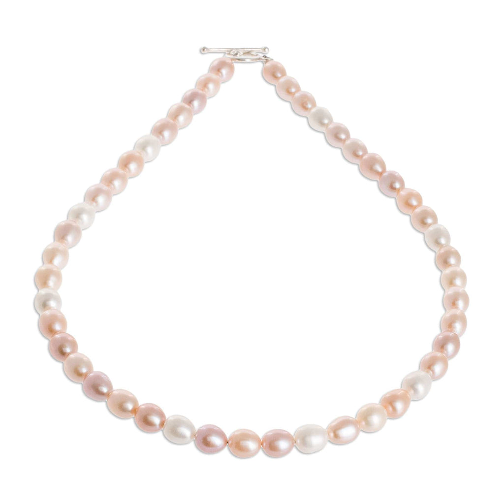 Pink and Peach Cultured Pearl Necklace - Rosy Future