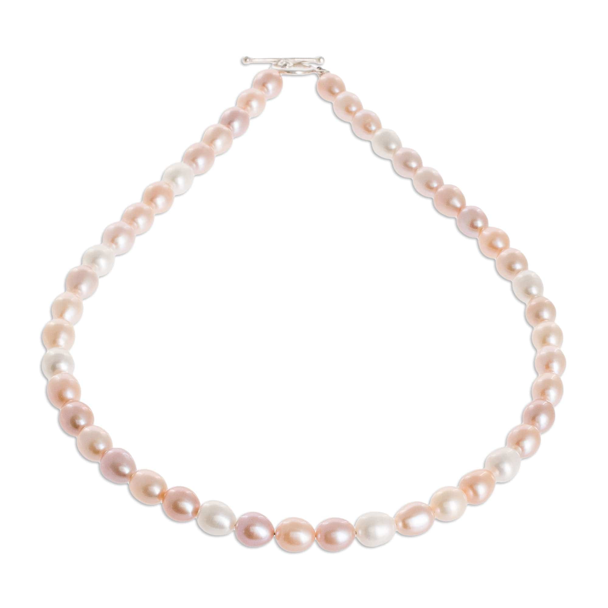 Pink and Peach Cultured Pearl Necklace - Rosy Future