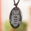 Unisex Adjustable Jade Pendant Necklace - Wisdom Owl
