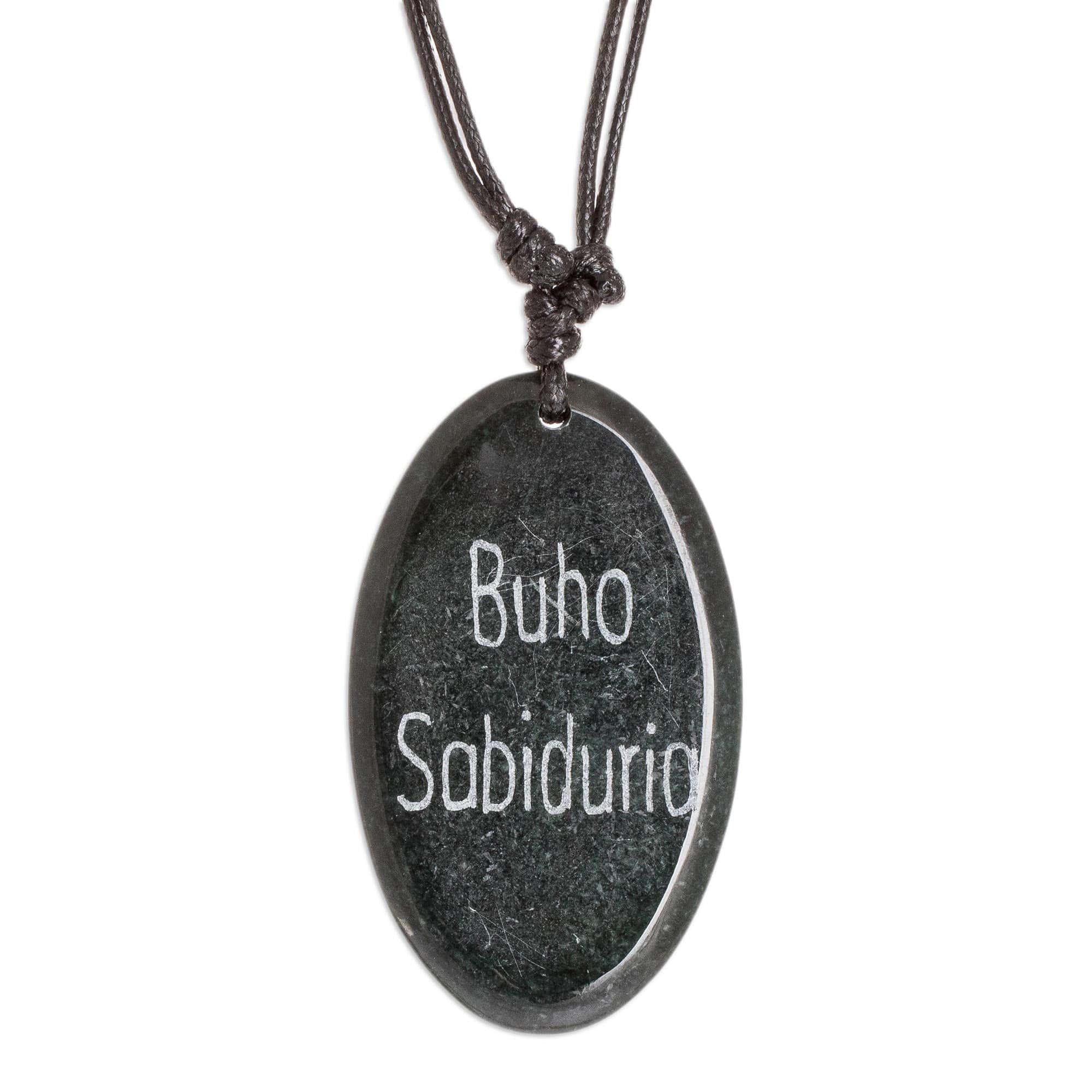 Unisex Adjustable Jade Pendant Necklace - Wisdom Owl