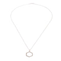 Sterling Silver Hexagon Pendant Necklace from Costa Rica - Hexagon